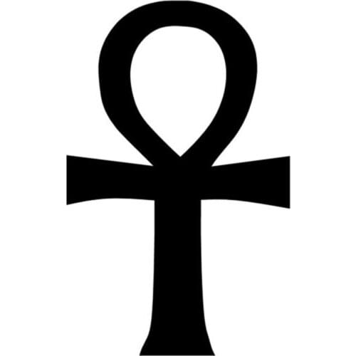 6.1cm*9.5cm Egyptian Ankh Car Styling Decal Vinyl Car Sticker Black/Silver S3-4877