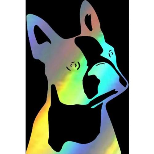 7.6*11.4CM Cute Boston Terrier Dog Car Window Decorative Stickers Cute Cartoon Vinyl Decal Car Styling Motorcycle Accessories