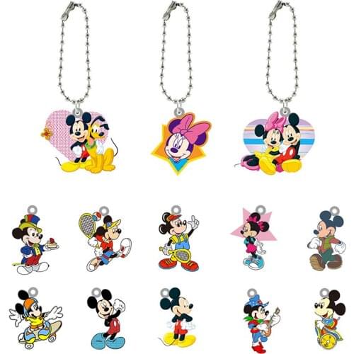 Disney Anime Mickey Mouse Cute Fashion Keychain Acrylic Jewelry Boy Girl Doll Fashion Jewelry Keychain Gift