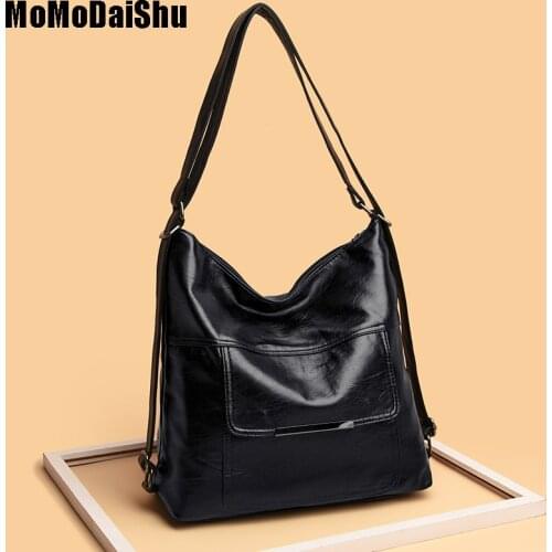 Designer PU Leather Shoulder Bags For Women 2021 Multifunction High Capacity Handbags Luxury Hand Bag Female Large Shoulder Bag