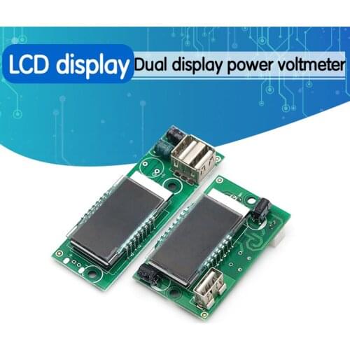 Dual display power voltmeter LED LCD screen 12V lithium battery with USB interface 3 strings of lithium battery power display