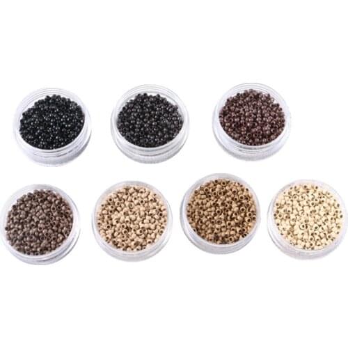 HARMONY 35 Bottles 35000 Pieces 2.5mm x 1.5mm x 1.6mm Copper Nano Beads Rings for hair extensions with 7 Different Colors Choice