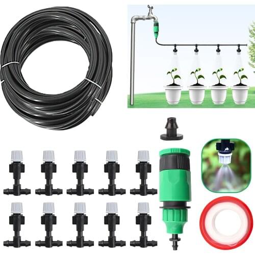 Automatic Irrigation System Garden Watering Hose Kits Water Mist Sprayer Sprinkler Watering System For Greenhouse 10m/ 20m/ 30m