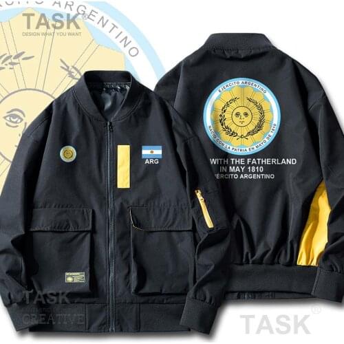 Bomber Military Biker Jacket Army Argentina Argentine AR Mens Windbreaker Spring Jacket Big Pockets Harajuku Hip Hop Coats