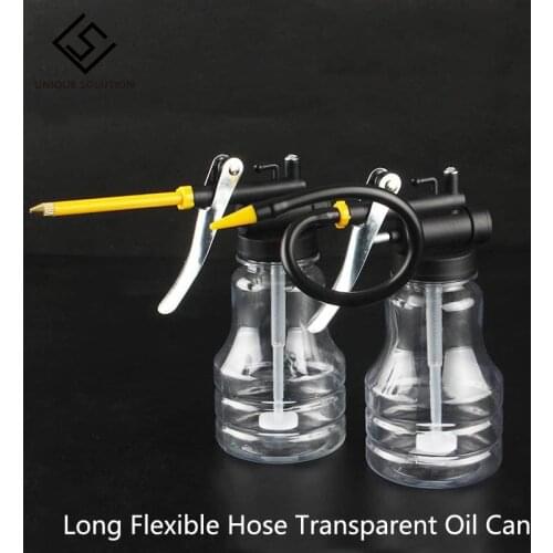 Oiler for Greasing Transparent Oil Can Lubrication High Pressure Pump Oiler Lubricating Oil Plastic Machine 300ml Grease Gun