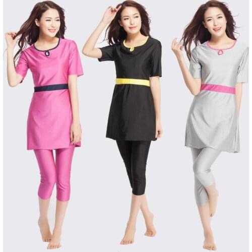 Muslim Swimwear Modest Arab Islamic Women Burkini Bathing swimming Suit Swim Surf Wear Sport 2 Pieces sets Traditional Swimsuit