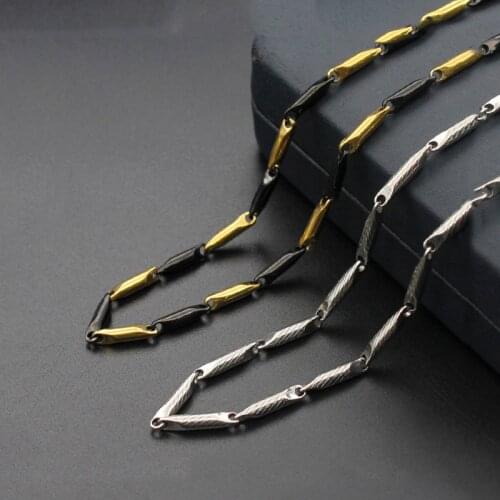 3mm Stainless Steel Chain Men 316 Titanium Necklace Lobster Clasp Collier Homme Hombre Ketting Mannen Long Chain Jewelry 50cm