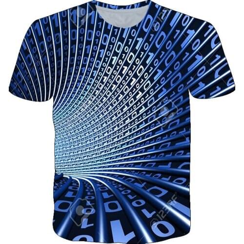 New 3D Psychedelic Whirlpool Pattern Men t-shirt Summer Trend Three-dimensional Graphic t shirts Fashion Casual Print T-shirt