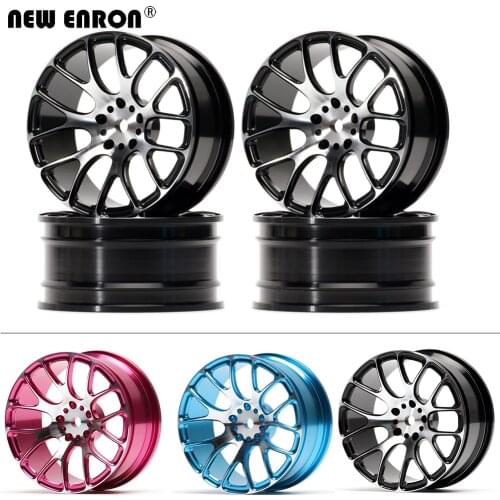 NEW ENRON 4Pcs Aluminum Alloy 7Y Spoke Wheel Hub Rims For RC 1/10 On-Road Drift Sakura Traxxas HSP Tamiya HPI Kyosho RedCat