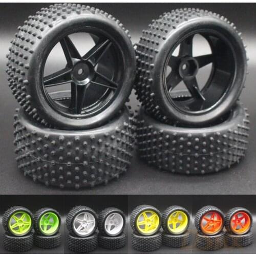 4PCS 1/10 Off Road Buggy Wheel Rim & Tyre Tires Fit HSP HPI Redcat Spare HSP94166/94106/94107