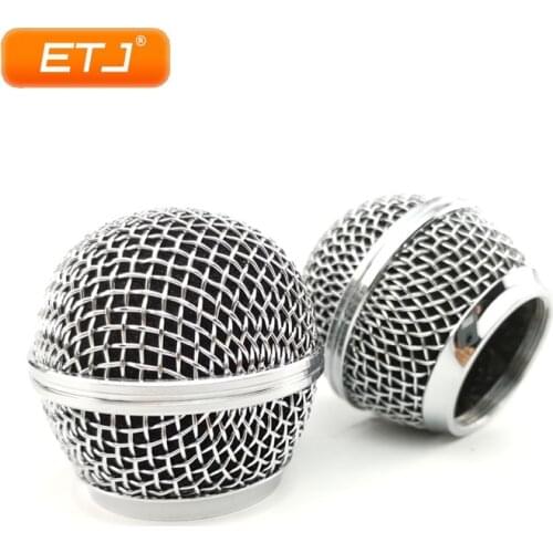 Polished Silver 2pcs SM58s/Beta58 Mesh Grille Ball Metal Ball For Shure Microphone Accessories