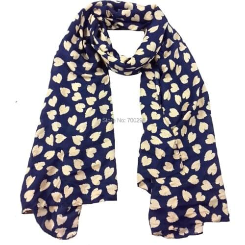 Heart Print Long Scarf for Women Shawl Wrap Ladies Accessories for Gift, Free Shipping
