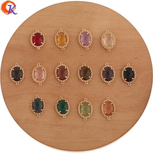 Cordial Design 50Pcs 14*22MM Jewelry Accessories/Hand Made/Oval Shape/Earring Findings/DIY Making/Crystal Charms Connectors