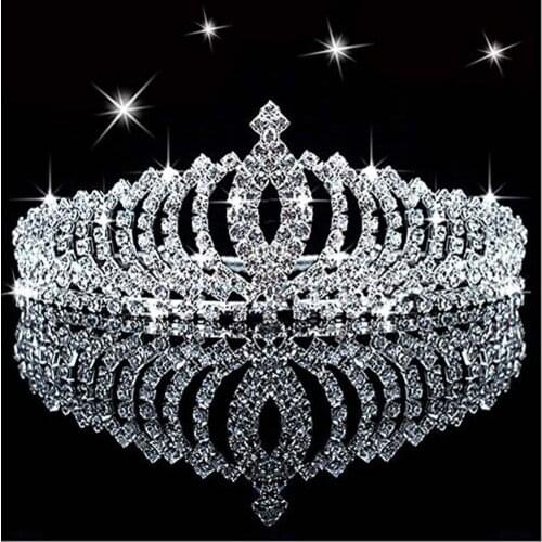 Chic Crown Rhinestone Inlaid Princess Hair Clip Hairband Bridal Wedding Headwear Jewelry Styling Tools Hair Accessorie
