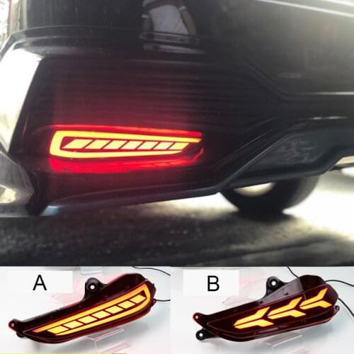 LED Rear Bumper Fog Light 3D Optic Reflector Lights Driving and Brake Lamp For Toyota Yaris 2017 2018 Vios Turn Signal Lights