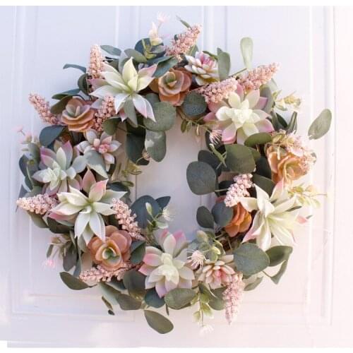 Wreath Christmas Wreath Red Door Wreath Wall Hanging Garland Ornaments Wall Cumplea Os Decorations Farmhouse