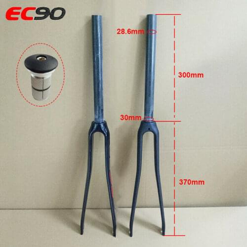 EC90 Carbon Fiber Fork 700C Rigid Road Bicycle Front Fork 28.6mm Matt Gloss Super Light Straight Tube Bike Fork Expander Top Cap