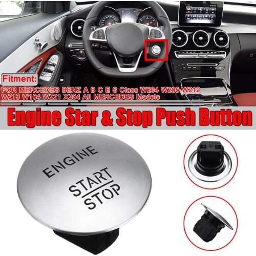 X-New Silver/Red Car Engine Start Stop Push Button Switch Keyless For Mercedes For Benz Model W164 W205 W212 W213 W164 W221 X204
