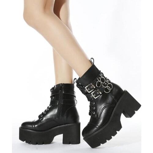Demonia Boots High Heels Shoes On Platform Demonia Shoes Platform Shoes Punk For Woman Ankle Boots Female Winter Female Boots
