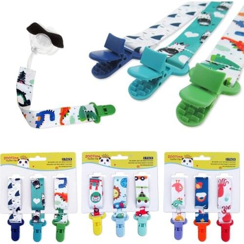 1/3Pcs/Set Baby Pacifier Clip Pacifier Chain Dummy Clip Nipple Holder for Baby Cartoon Print Child Pacifier Clips Soother Holder