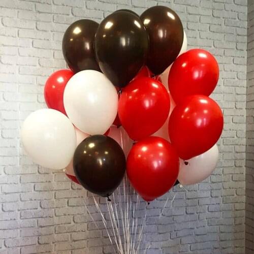10inch Red Black White Balloon 10/30pcs Matte Thick Latex Helium Balloons Birthday Wedding Anniversary Decor Party Supplies Ball