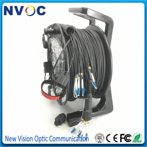 100M Armored PDLC 8C Single Mode and 8Strands 100M PDLCUPC SM Outdoor FTTA 8Cores Armored Fiber Optic Cable Patch Cord Connector