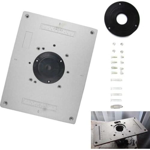 300*235mm Aluminum Router Table Insert Plate Wood Router Trimmer Models Engraving Machine DIY Woodworking Bench with Insert Ring