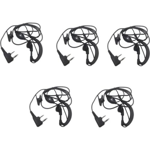 5Pcs Mic PTT Headphone Walkie Talkie Earpiece for Baofeng UV-5R UV-5RE UV-6R BF-888S Two Way Radio