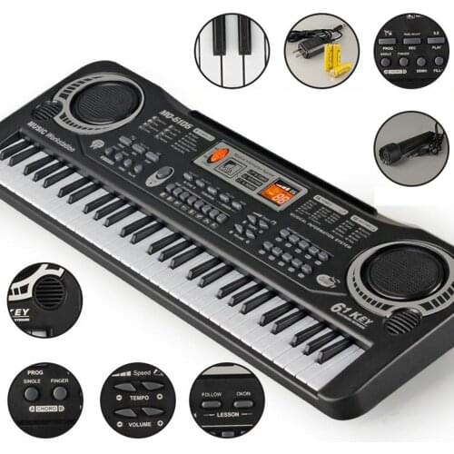 61Keys Beginners Portable Electronic Keyboard Microphone Piano for Beginners
