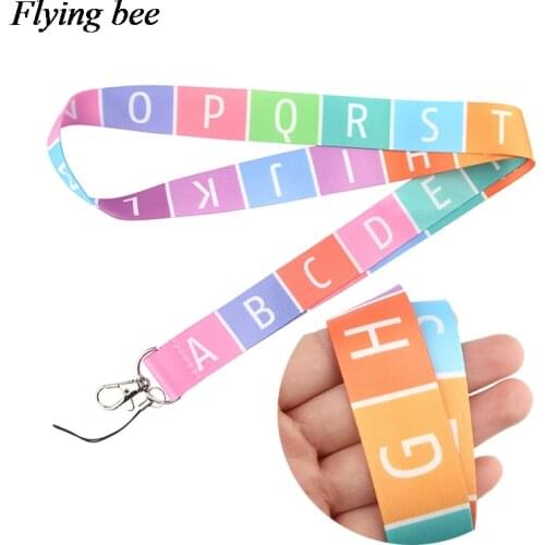 Flyingbee Creative letter Keychain Cartoon Phone Lanyard Women Fashion Strap Neck Lanyards for ID Card Phone Keys X0683