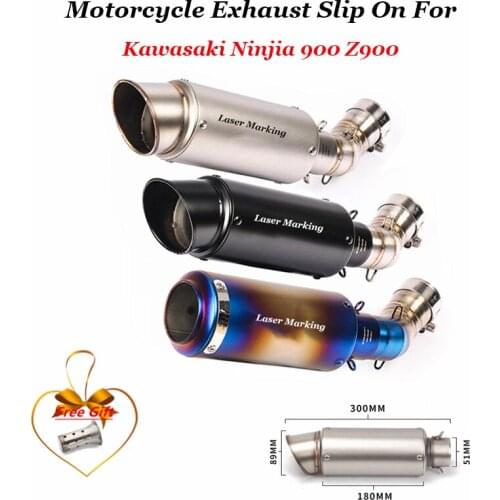 Full Motorcycle Exhaust Muffler System Middle Link Slip Silencer For Kawasaki Z900 Ninja900 2017 2018