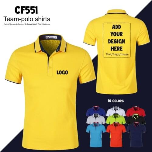 Custom Printing Short Sleeves Cotton Polo T Shirts for Mens Woman Unsex Diy Add Logo Pattern Cotton