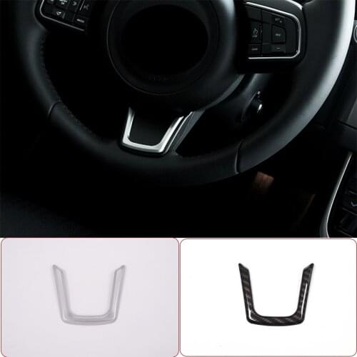 Carbon Fiber Chrome Interior Accessories Steering Wheel Trim Sequins For Jaguar XE XF F-Pace F Pace x761