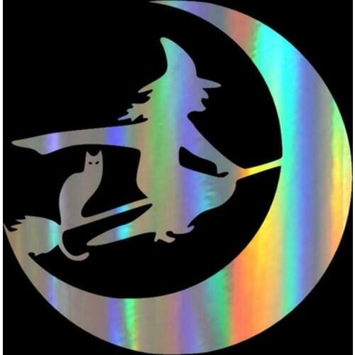 Personality Fashion Witch Flying on Broomstick Car Stickers Motorcycles Rear Windshield Scratch Decals Decorative KK PVC Vinyl