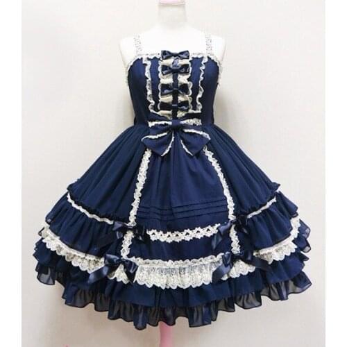 Classic Lolita Dress Womens Layered Cosplay Costume Dress for Girl