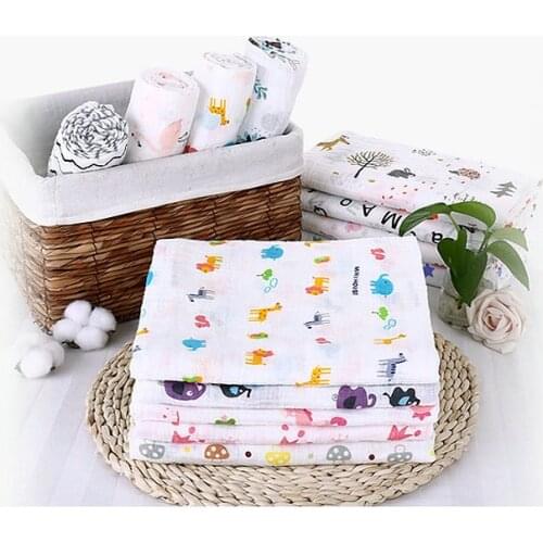 NEW Genuine Muslin Baby Blanket Baby Swaddle 100% Cotton 115*115cm Envelope Wrap Newborn Super Soft Kids Bedding Diaper 071403