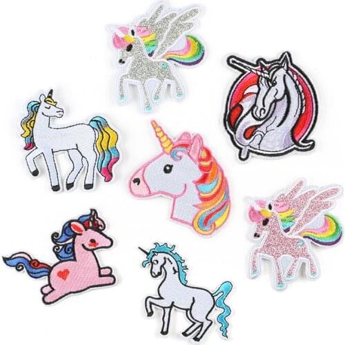 Cartoon Unicorn movie Embroidered Patches Iron On for Childrens Clothing Appliques Kawaii Badges Clothing Accessories