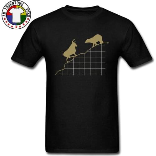 SHARES Bull and Bear Index Stock Pattern T Shirts Premium O Neck Summer/Fall Customized Tops Shirts 100% Cotton Tops Tees Mens