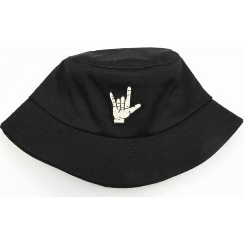 2021 Good Gesture Embroidery Cotton Bucket Hat Fisherman Hat Outdoor Travel Hat Sun Cap Hats for Men and Women 68