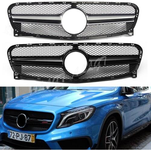 Front Racing Billet Bumper Grille Upper Facelift Grills For Mercedes Benz GLA- Class X156 2014 2015 2016 Diamond GTR
