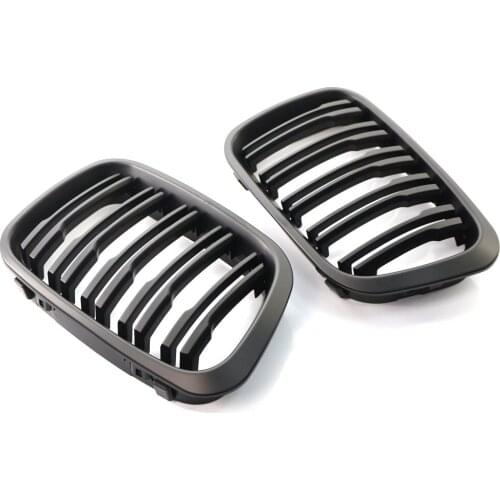 Fit for BMW E46 3 Series 4 Door 1998-2001 Matte Black Double Line Grille Front Grill