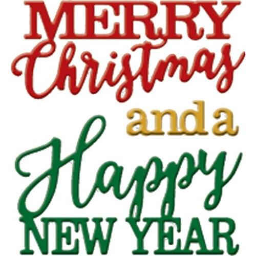Letters Merry Christmas Happy New Year Metal Cutting Dies Stencil for DIY Scrapbook Album Emboss Paper Cards Decoration Crafts