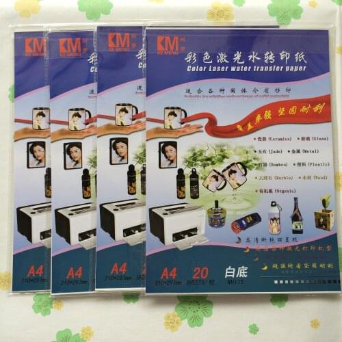 Suitable for light and dark color stuffs (40 pieces/lot) A4 size laser white waterslide decal paper