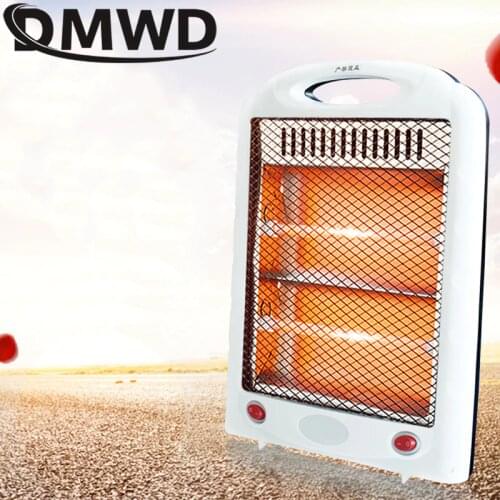 DMWD Portable Electric Fan Heater Stove Hand Winter Warmer Machine Bedroom Office Quartz Thermal Heating Radiator Hot Air Blower