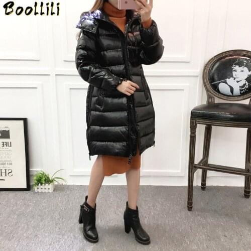 Boollili 2020 New Womens Down Jacket Long Winter Coat Women Korean Warm Puffer Jacket 90% White Duck Down Jackets for Women