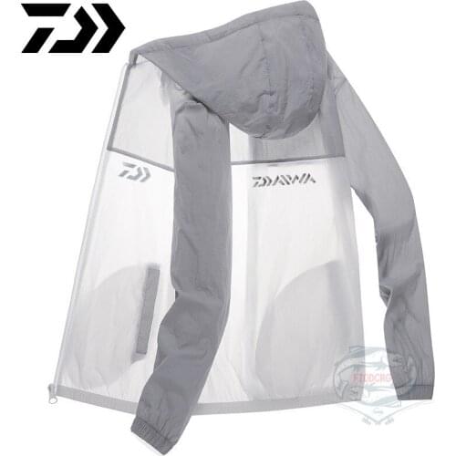 S-5XL Daiwa Summer Ultra-thin Fishing Clothing Breathable Anti-UV Outdoor Sportswear Quick Couple Fishing Sunscreen Clothes