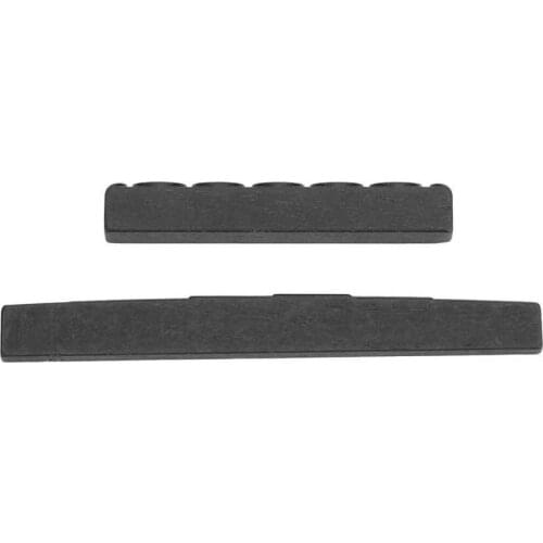 2 PCS Classical Guitar Bone Bridge Saddle And Nut Set Ebony Nut And Saddle High Quality Nut Saddle For Acoustic Folk Guitar Part