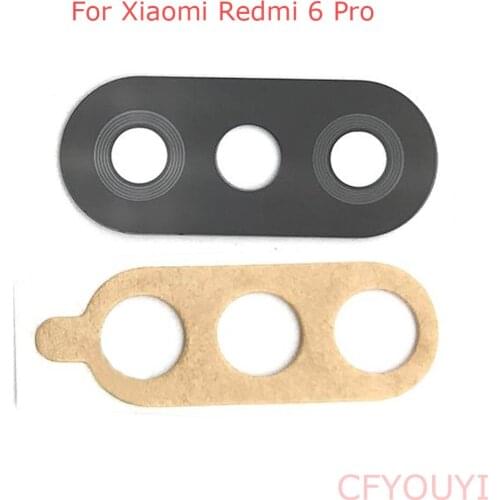 1~5pcs Back Rear Camera Glass lens with Adhesive Stickers Glue For Xiaomi Redmi 6 Pro