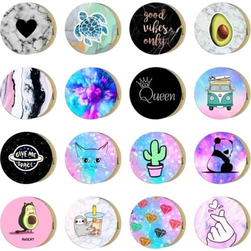 Cartoon Cute Pattern 40x0.3mm Round Metal Plate Disk For Magnetic Air Vent Car Mount Car Phone universal phone car Holder