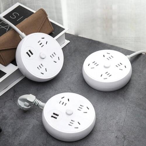 New Power Strip Surge Protector with Retractable Cord Smart USB Port Extension Cord Portable for Travel Home Office DOM6